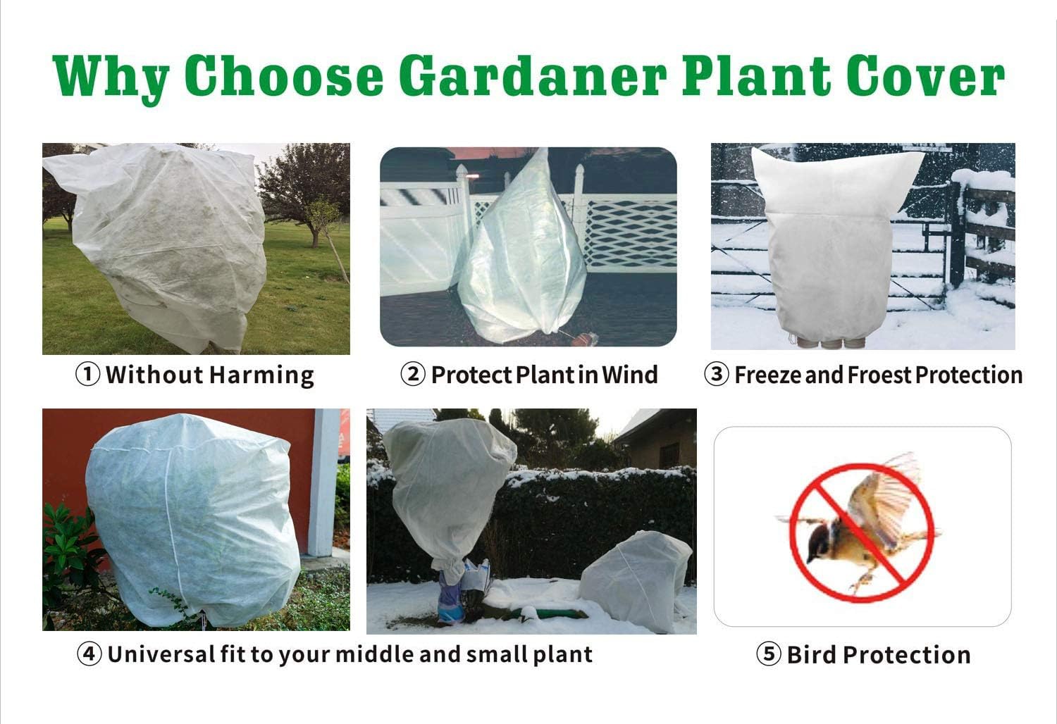 Detalle de Lot de 2 voiles hivernage pour plantes