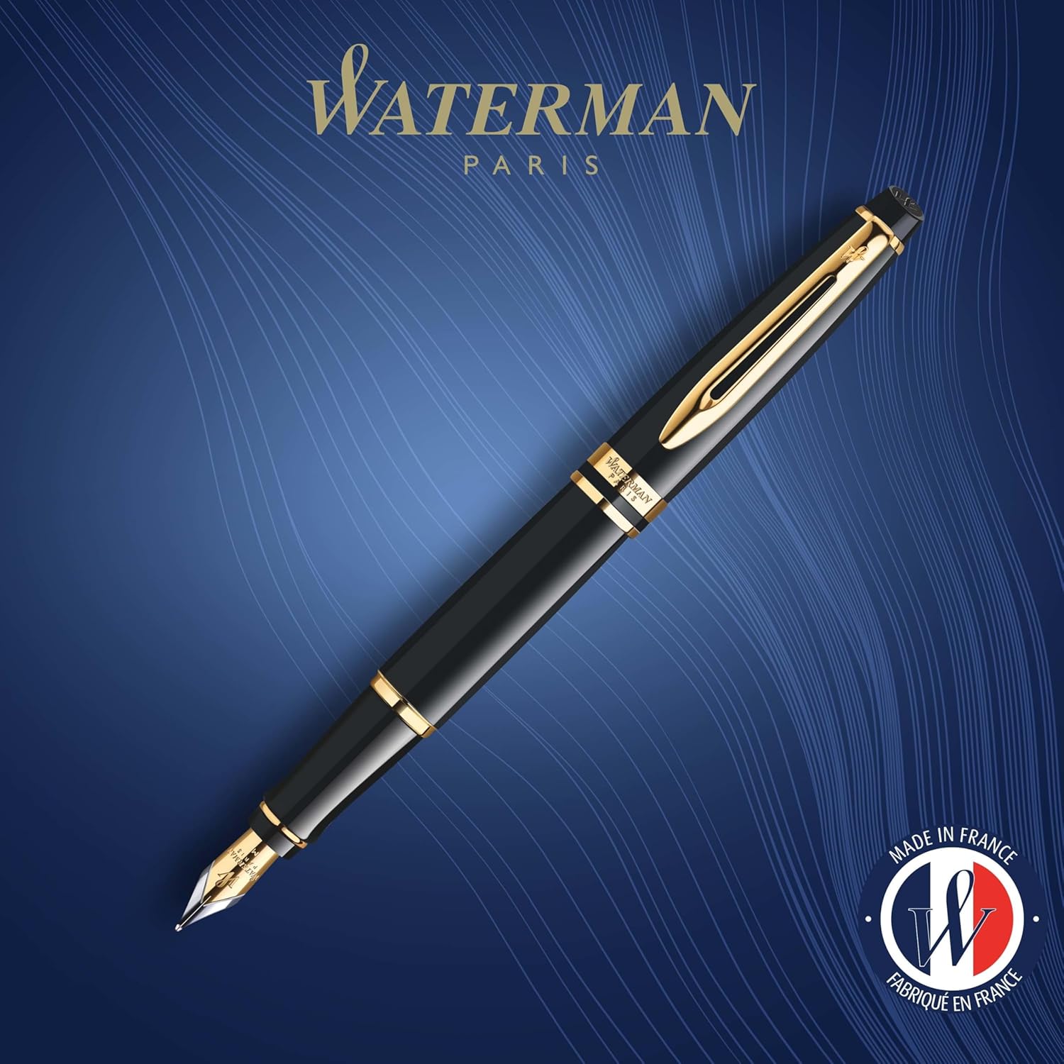 Thumbnail 1 de Waterman Expert stylo plume noir doré 23K