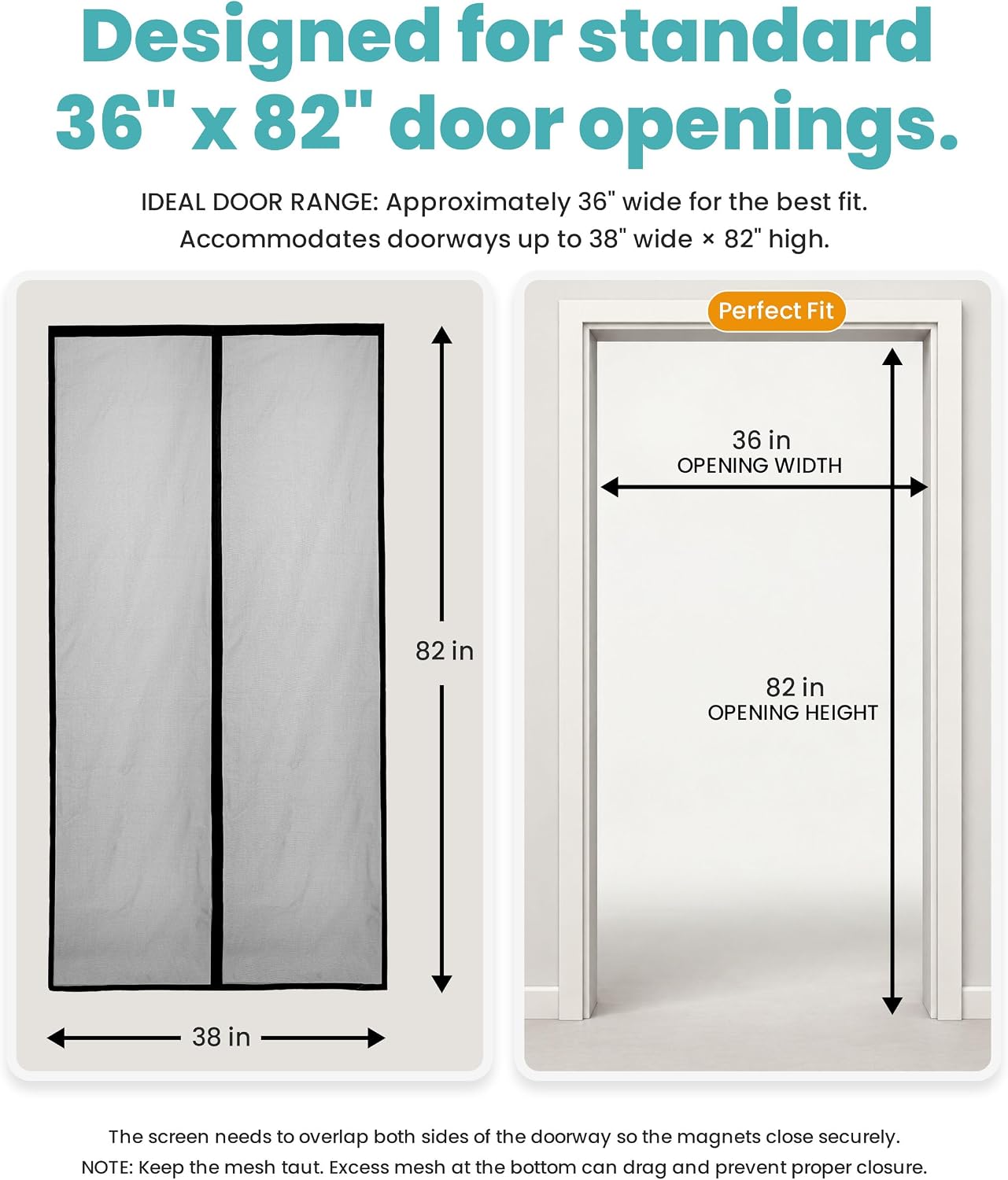 Detalle 2 de Flux Phenom Magnetic Screen Door 38 x 82 Inch