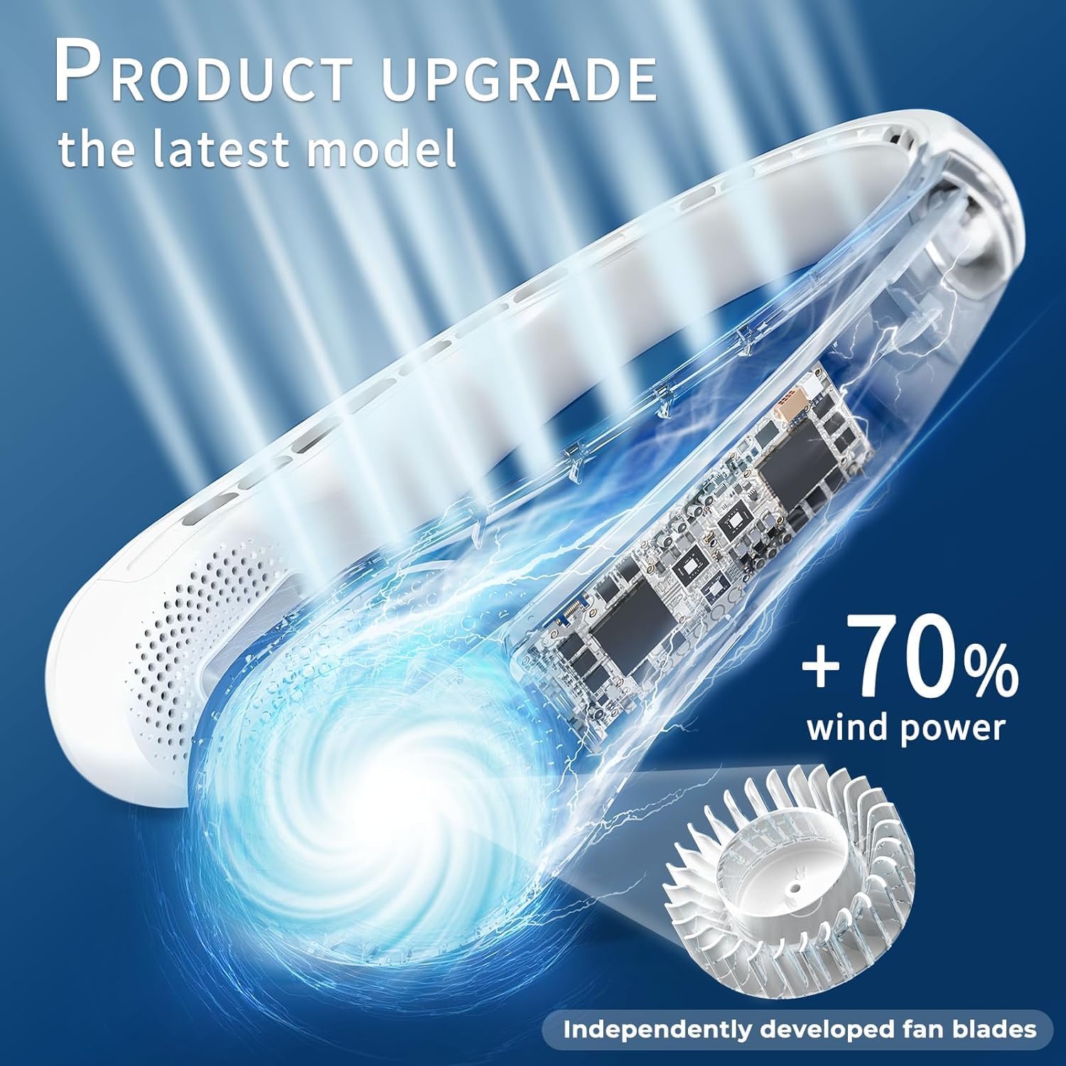 Thumbnail 4 de FrSara Neck Fan: Portable Personal Fan with 360° Cooling and 4000mAh Battery