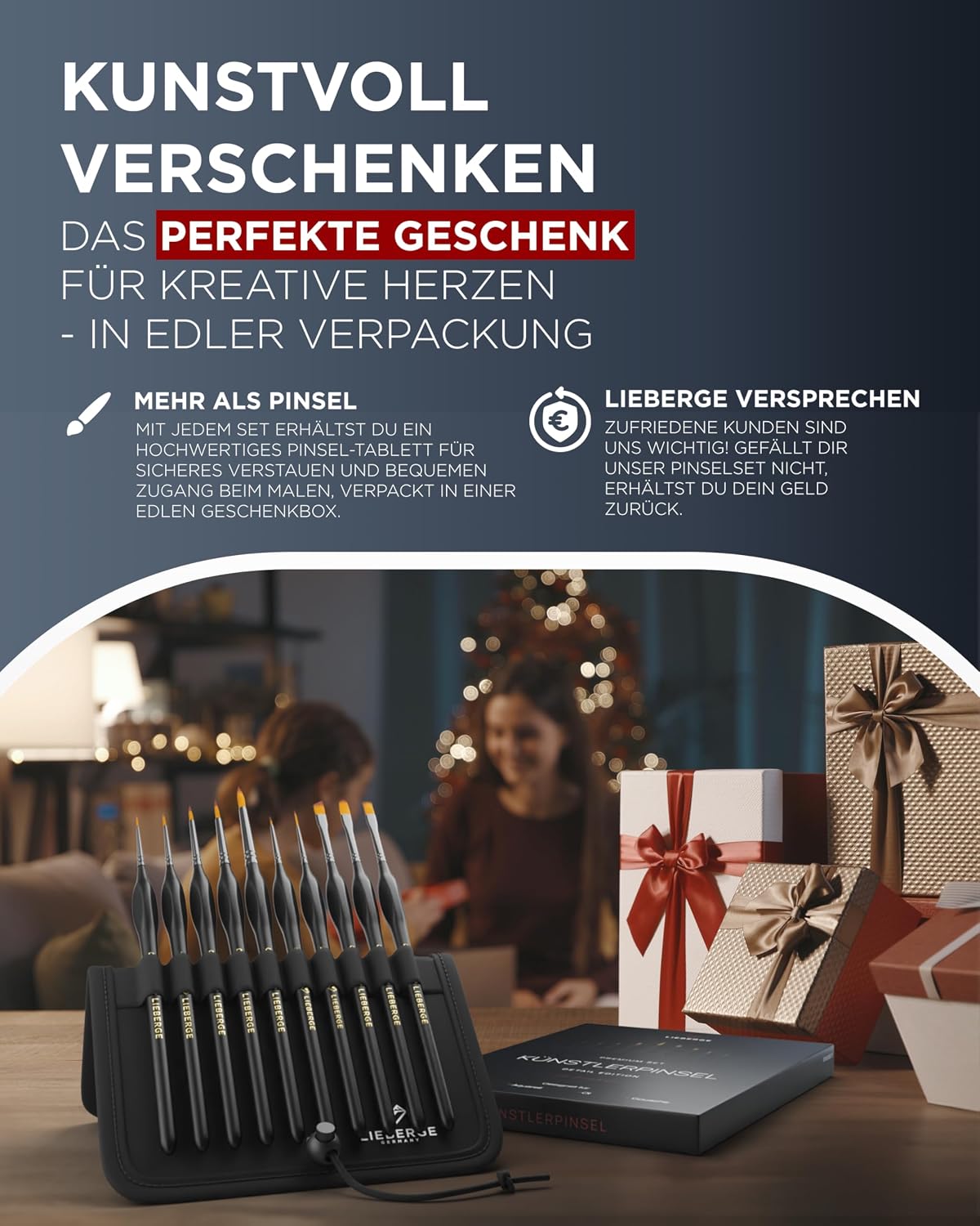 Thumbnail 6 de LIEBERGE Premium Detail Pinselset Acrylfarben – 10 extra feine Pinsel für höchste Präzision