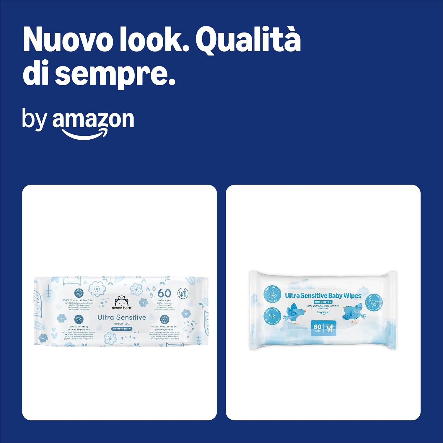 Detalle 2 de Amazon 1080 Salviettine Ultra Sensitive 18x60