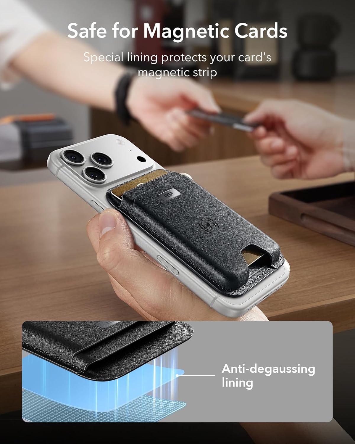 Thumbnail 6 de Porte-cartes MagSafe ESR avec Localisation et RFID — 5 cartes, noir
