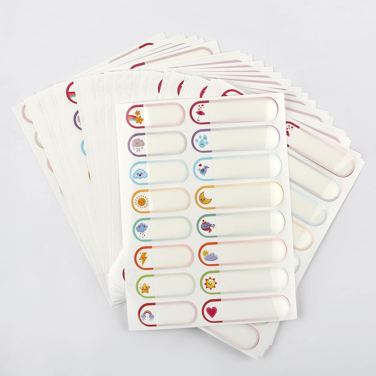Detalle 2 de MOWPOG Bottle Labels, 480 Waterproof Write-On Name Stickers in Two Sizes