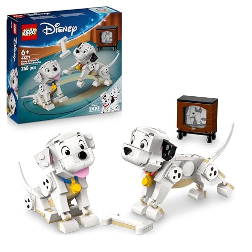 Detalle de LEGO Disney Lucky & Penny 101 Dalmatians Puppies (43271): Playful Pet Figures with Movable Parts