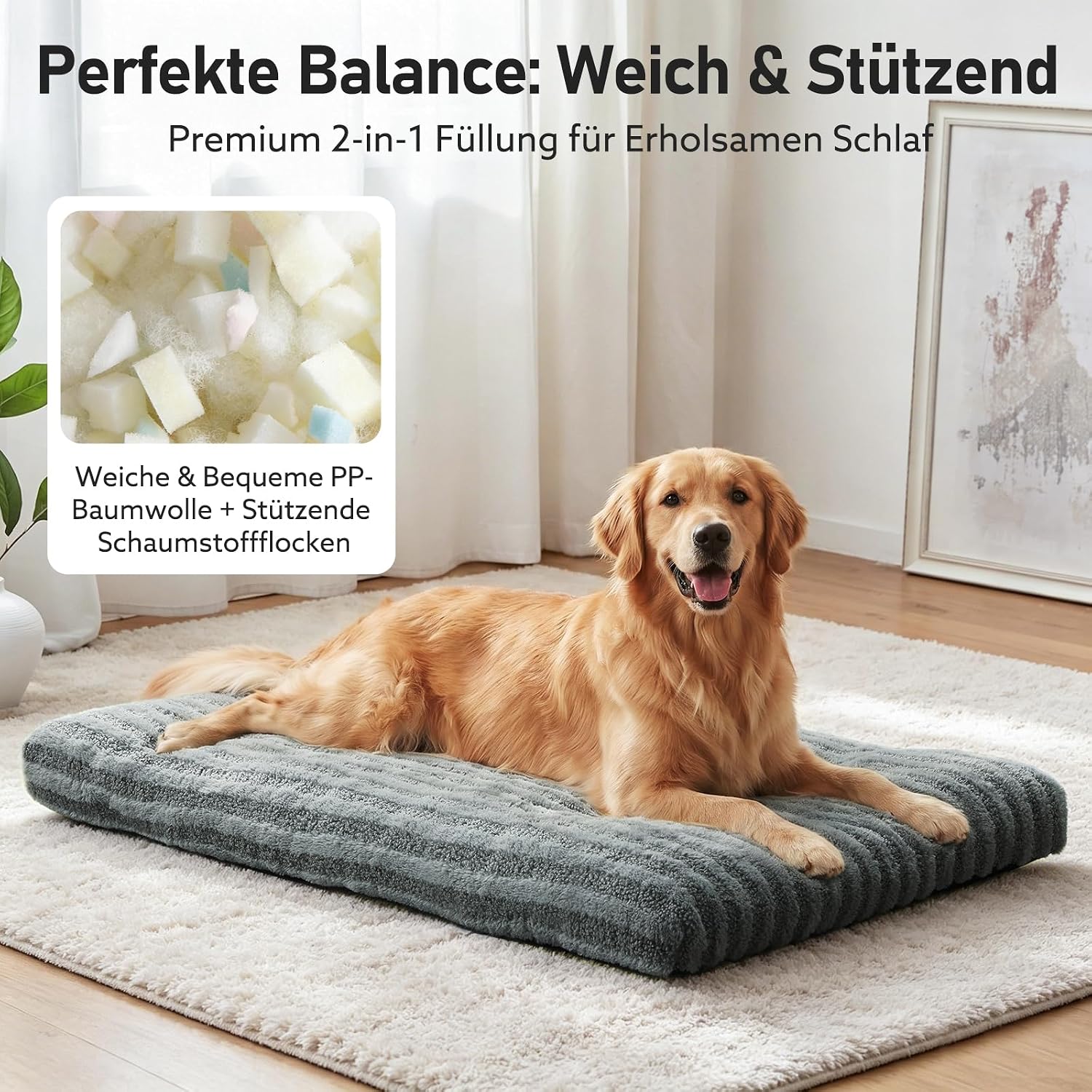 Detalle 2 de Pawk Hundebett Kleine Hunde – flauschiges, waschbares Hundekissen 61x47x8 cm