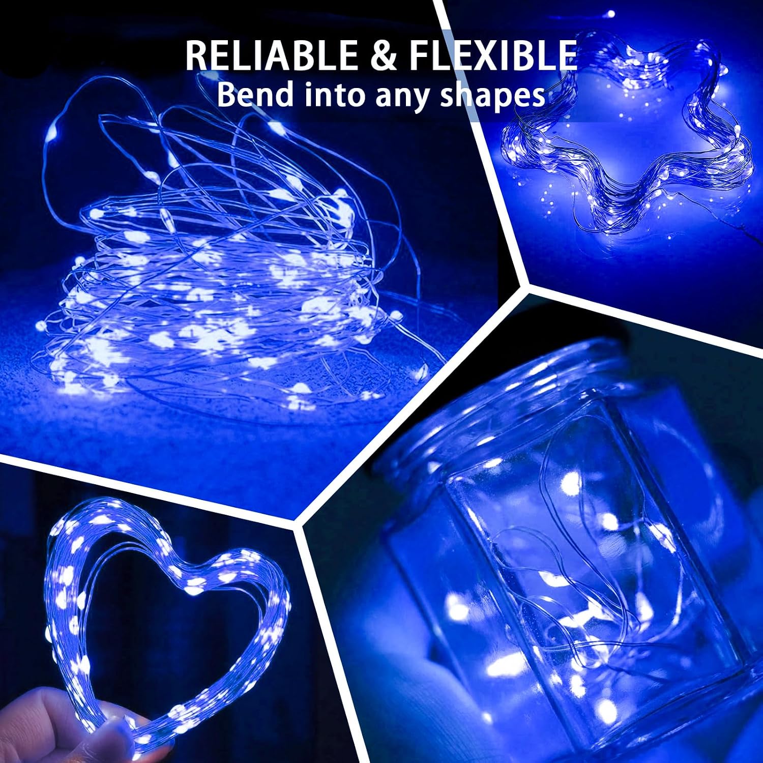 Thumbnail 4 de chzk D11-UG-V8A4 12-Pack Blue Fairy Lights, 7 ft, 20 LEDs, 3 Modes