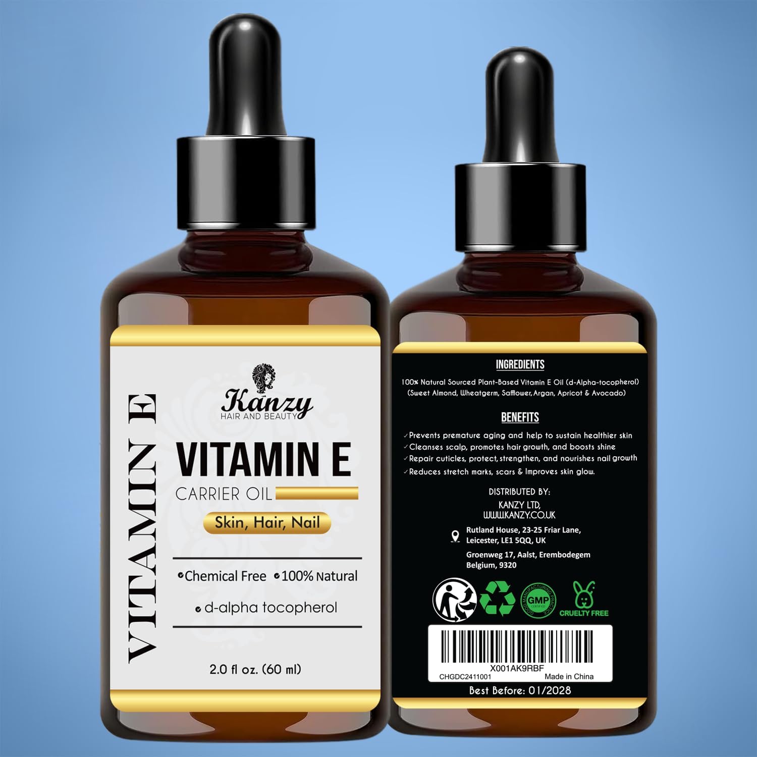 Thumbnail 6 de Kanzy Olio di Vitamina E naturale 60 ml per viso e capelli