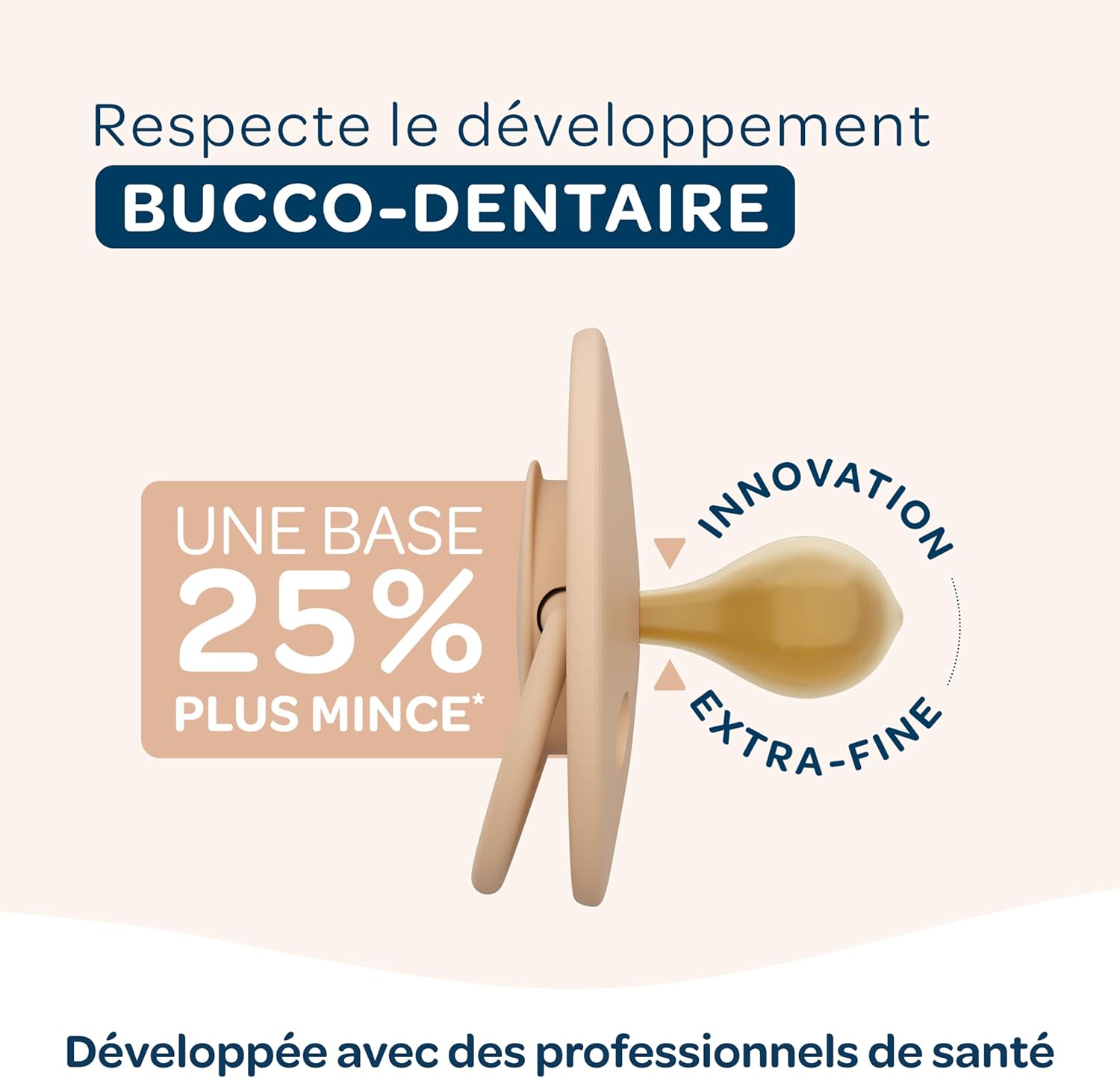 Thumbnail 2 de Biolane Lot de 2 sucettes rondes et Attache-tétine beige – 6 mois et plus