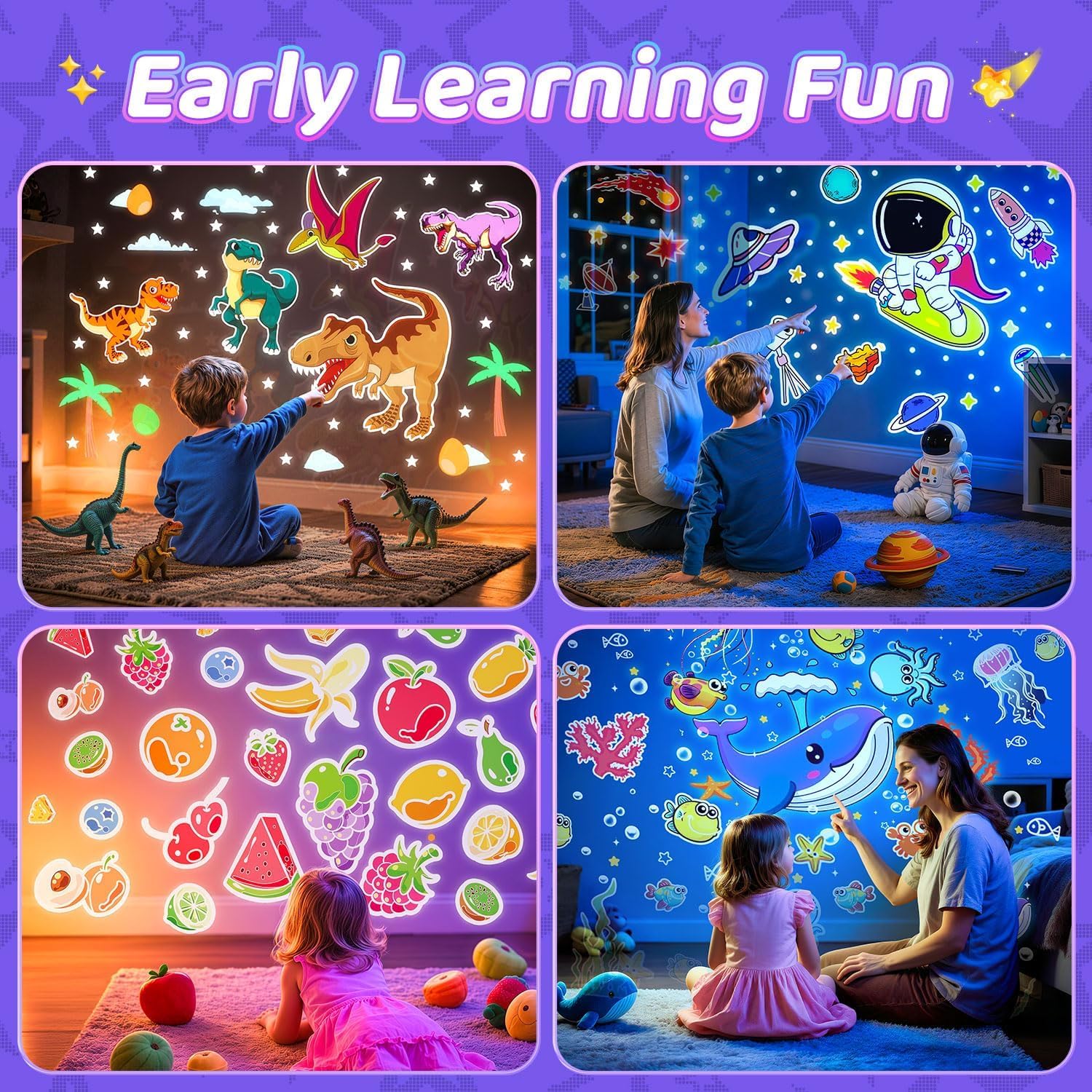 Thumbnail 4 de One Fire Night Light 1200mAh rechargeable kids projector