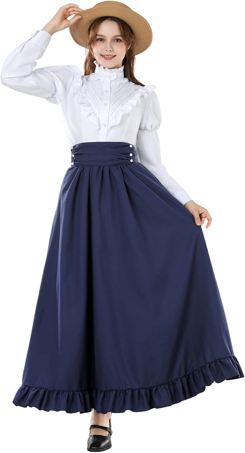 Thumbnail 4 de Fiamll Mittelalter Kleid Renaissance Kostüm Damen Maxirock