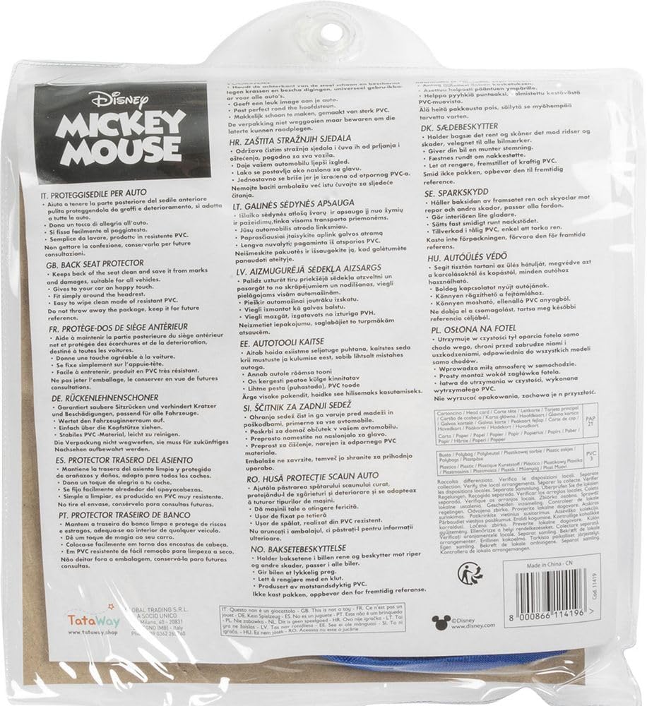 Thumbnail 2 de Tataway Disney Aufbewahrungsschoner für Kindersitze (Mickey Mouse) – Grau/Blau, 36 x 58 cm