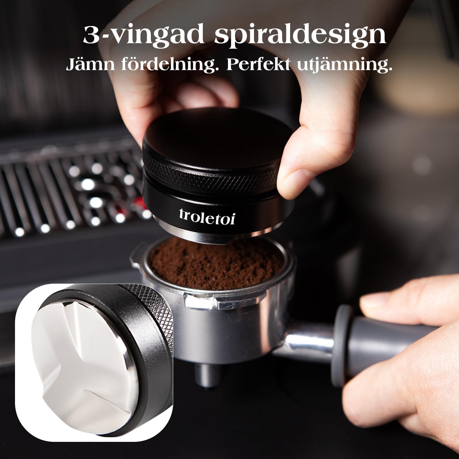 Detalle 2 de troletoi 54 mm espressotillbehör, 7 delar med tamper och WDT-verktyg
