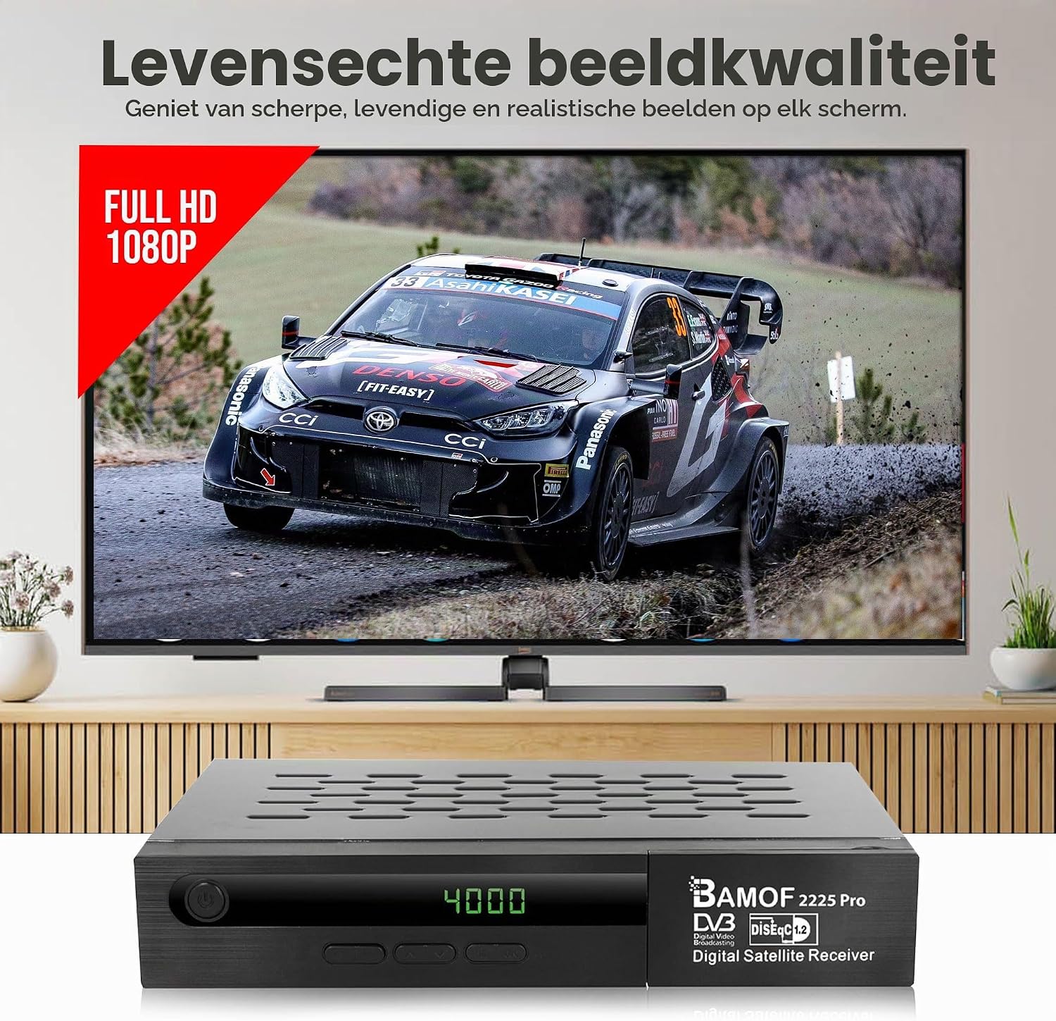 Detalle 2 de BAMOF 2225 satellietontvanger met DVB-S2, Full HD, HDMI en 2x USB