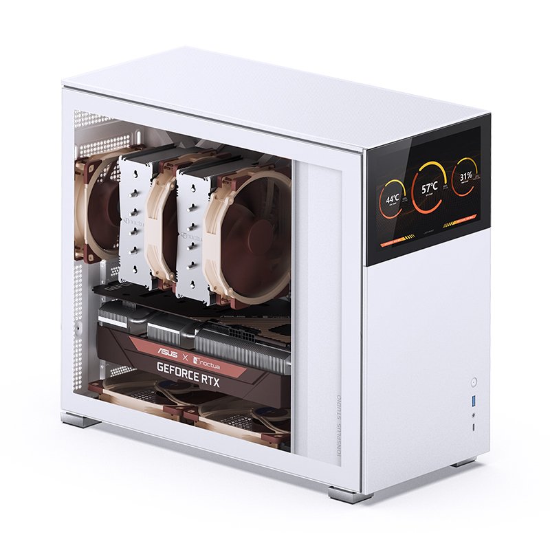 Detalle de Jonsbo D41 STD Cristal templado USB 3.2 con pantalla blanca