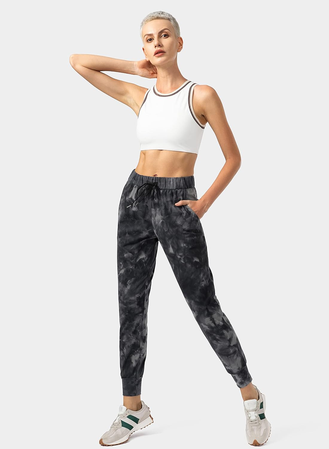 Detalle 2 de SANTINY Women's Joggers with Pockets, 4-Way Stretch and Drawstring Waist