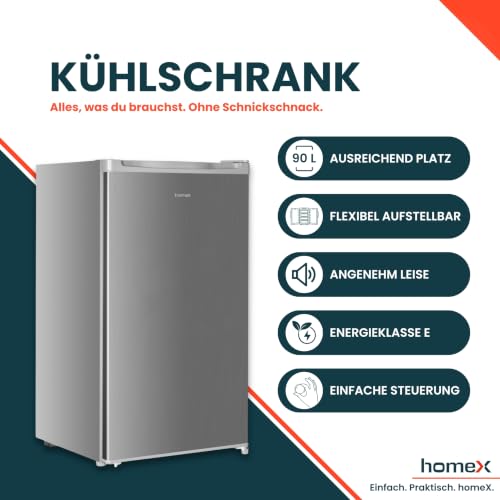 Detalle 2 de homeX CS0881-S Kühlschrank ohne Gefrierfach 90L – kompakt, leise und flexibel