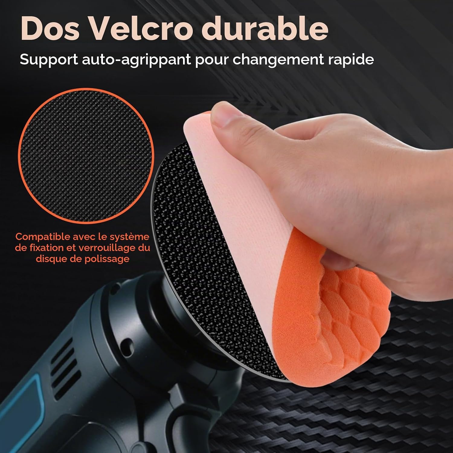 Detalle de lompyeu QCPGD150MM polijstpads van 150 mm, set van 7 voor polijstmachines