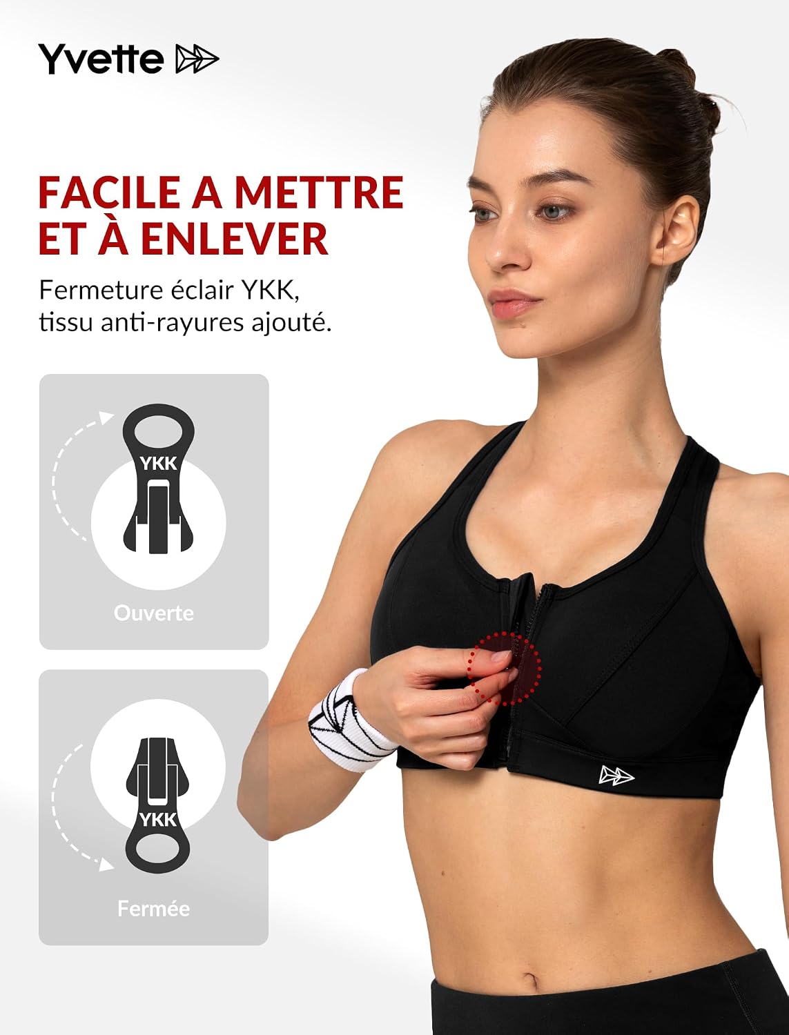 Thumbnail 2 de Yvette Soutien-Gorge Sport Zippée Devant