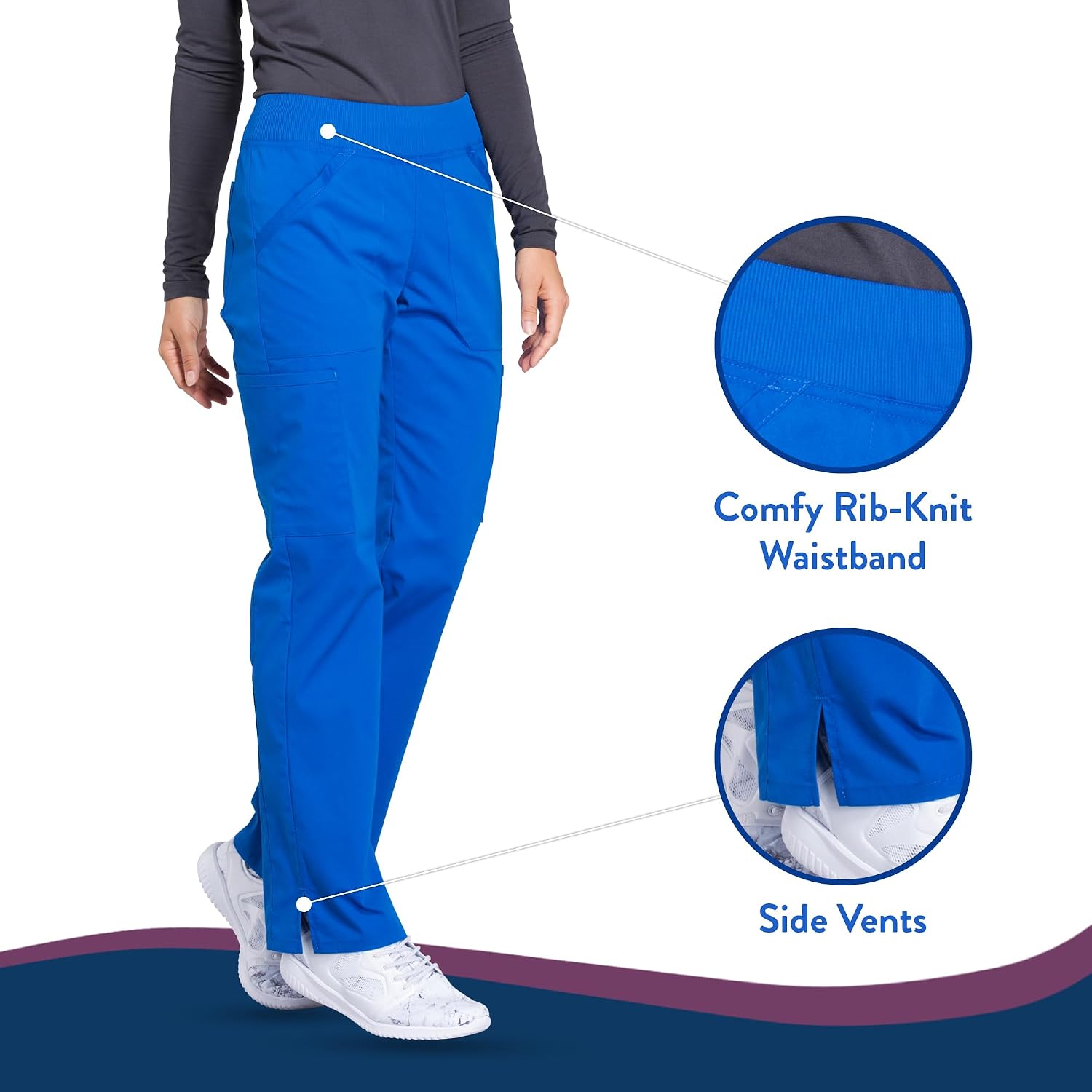 Thumbnail 3 de Cherokee WW170T Women's Scrub Pants, 2-Way Stretch and Six Pockets