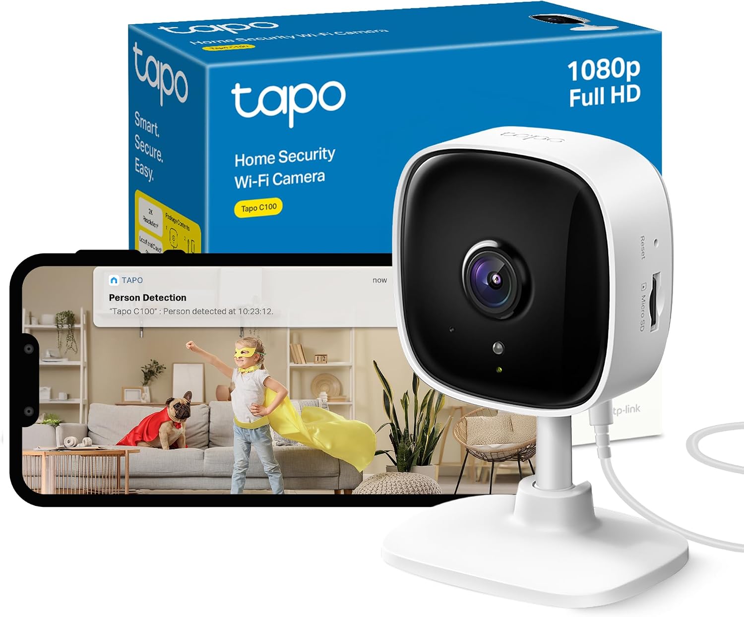 Detalle de Tapo C100 Wi‑Fi Baby Monitor Smart Camera (Indoor CCTV) with 1080p, Night Vision & 2‑Way Audio