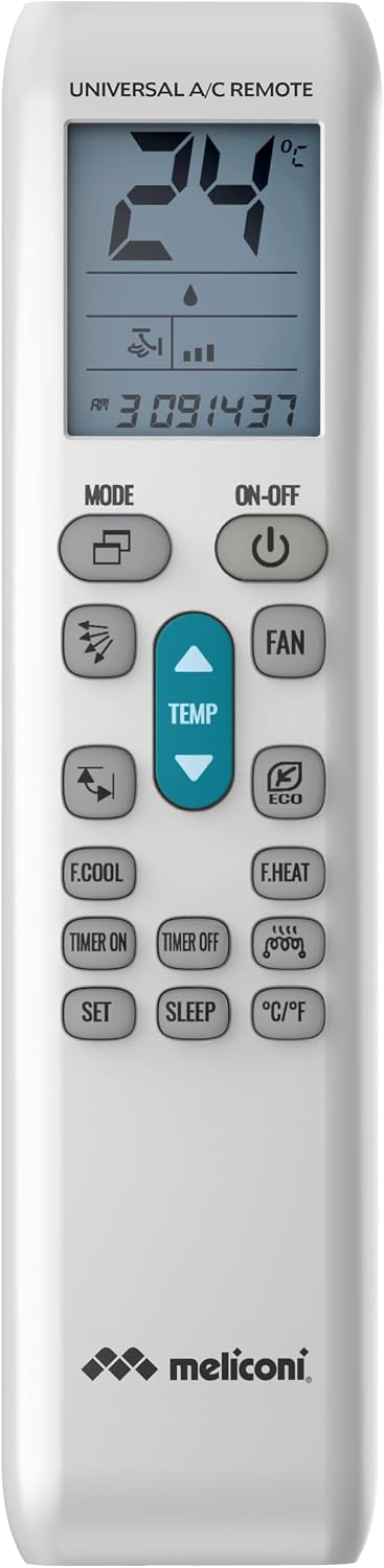 Detalle de Meliconi AC50 Télécommande Universelle pour climatiseurs – Compatibilité étendue et mémoire permanente