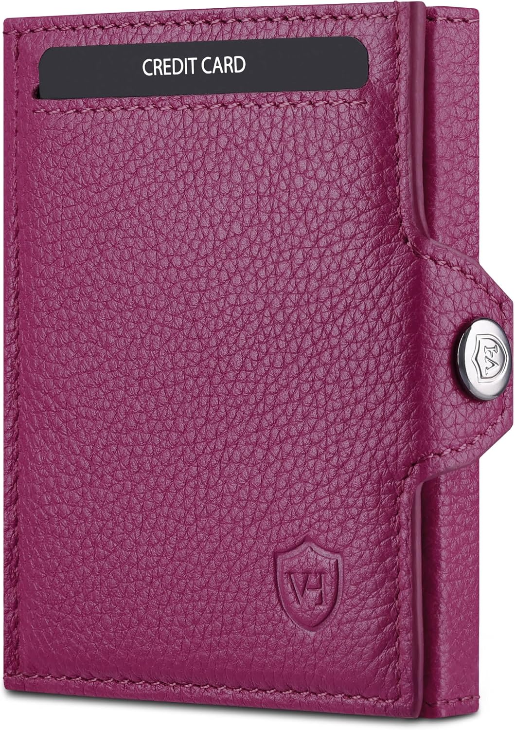Detalle de VON HEESEN Slim Wallet mit XL Münzfach & RFID-Schutz – kleine Portemonnaie/ Kartenetui (Pink)