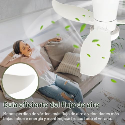 Detalle de KaleidoFan Ventilador de Techo con Luz y Mando a Distancia 95 cm