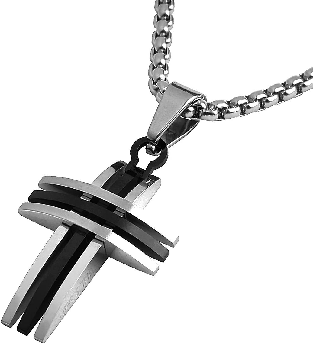 Detalle de DonDon Collana Uomo 52 cm con Ciondolo Triplo Curvo