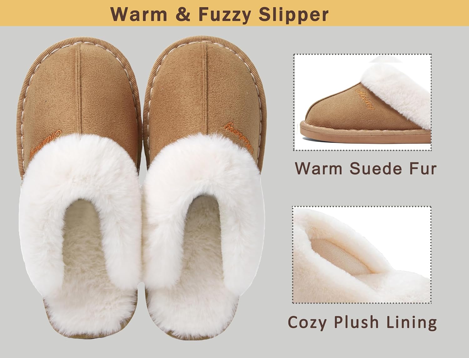 Thumbnail 3 de Donpapa Hausschuhe Damen Herren Winter Memory Foam Slippers