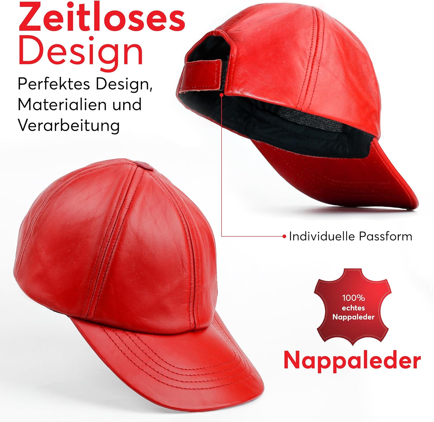 Thumbnail 4 de Royal Phoenix Ledercap aus echtem Nappaleder – zeitlose Baseball Cap mit Snapback