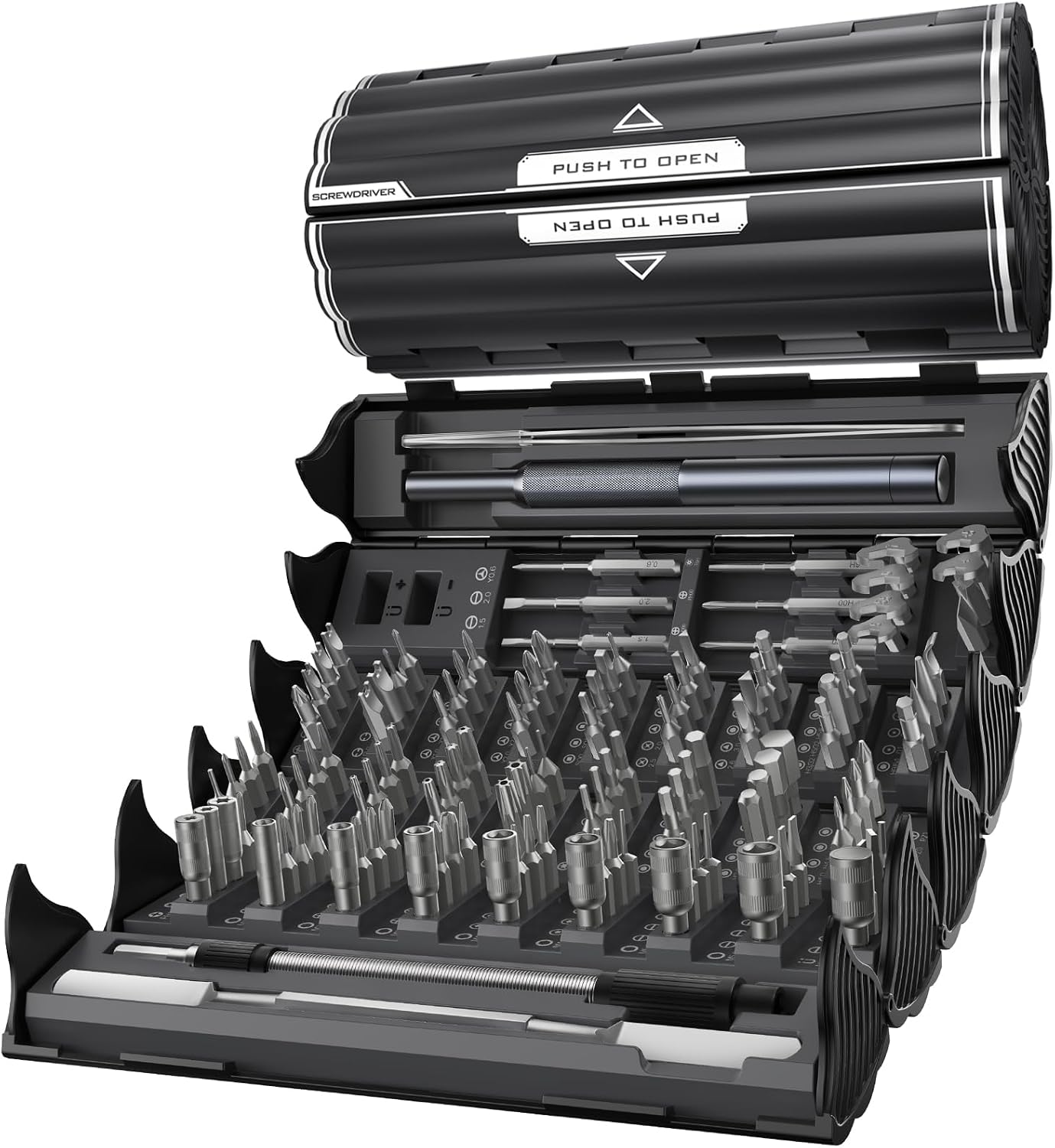 Detalle de AXTH 128in1-Black Precision Screwdriver Set with 125 Bits and Folding Case