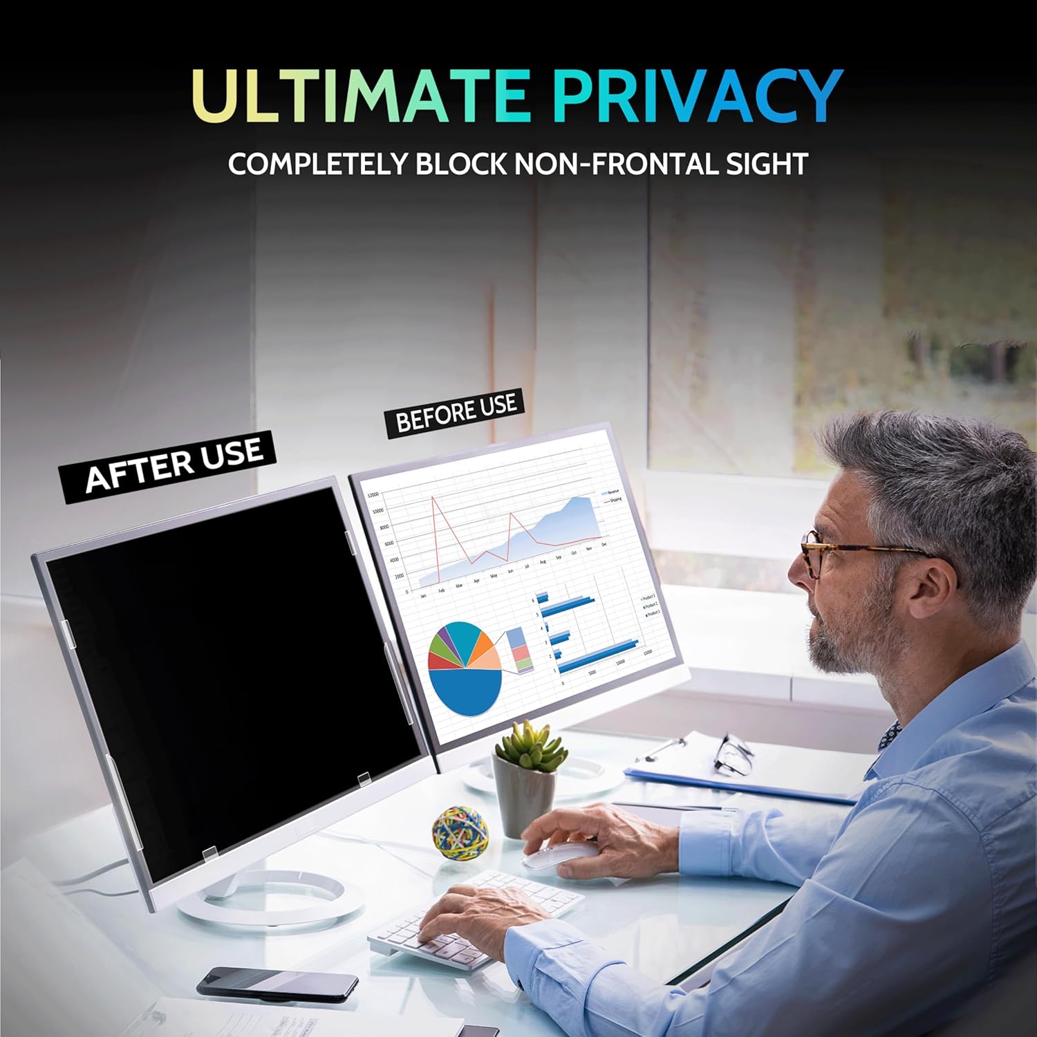 Thumbnail 2 de Peslv 24 Inch Privacy Screen for Monitor