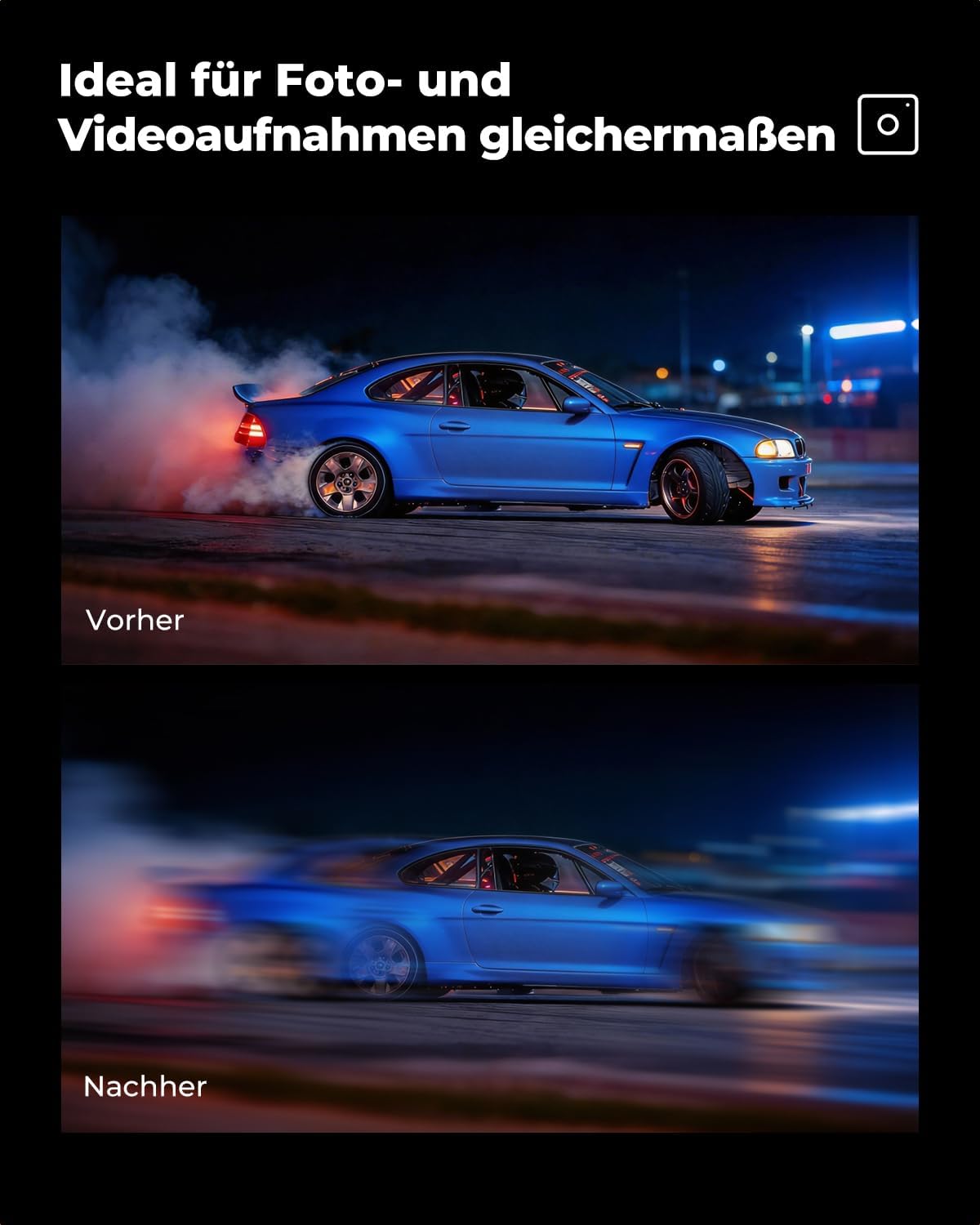 Thumbnail 4 de K&F CONCEPT 82 mm bilateraler Bewegungsunschärfe-Effekt-Filter (Nano-B, K9-Optikglas)