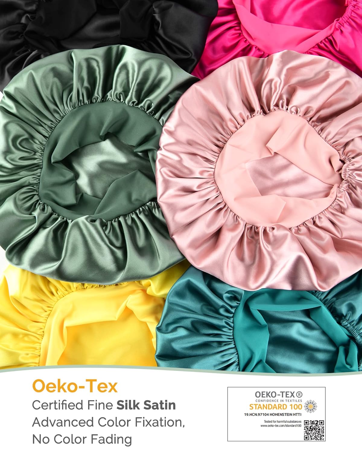 Thumbnail 5 de YANIBEST Seidenschlafmütze für Frauen – doppellagige Satin-Haube mit Bindeband für lockiges Haar