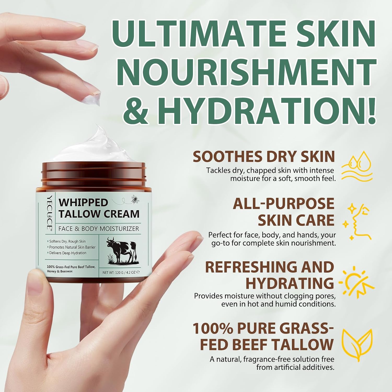 Detalle 2 de Beef Tallow for Skin 120 g Crème visage et corps