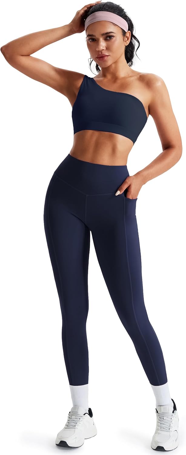Detalle de JOYSPELS Women's Gym Leggings with Pockets — High Waisted Tummy Control, Full Length and Capri Options