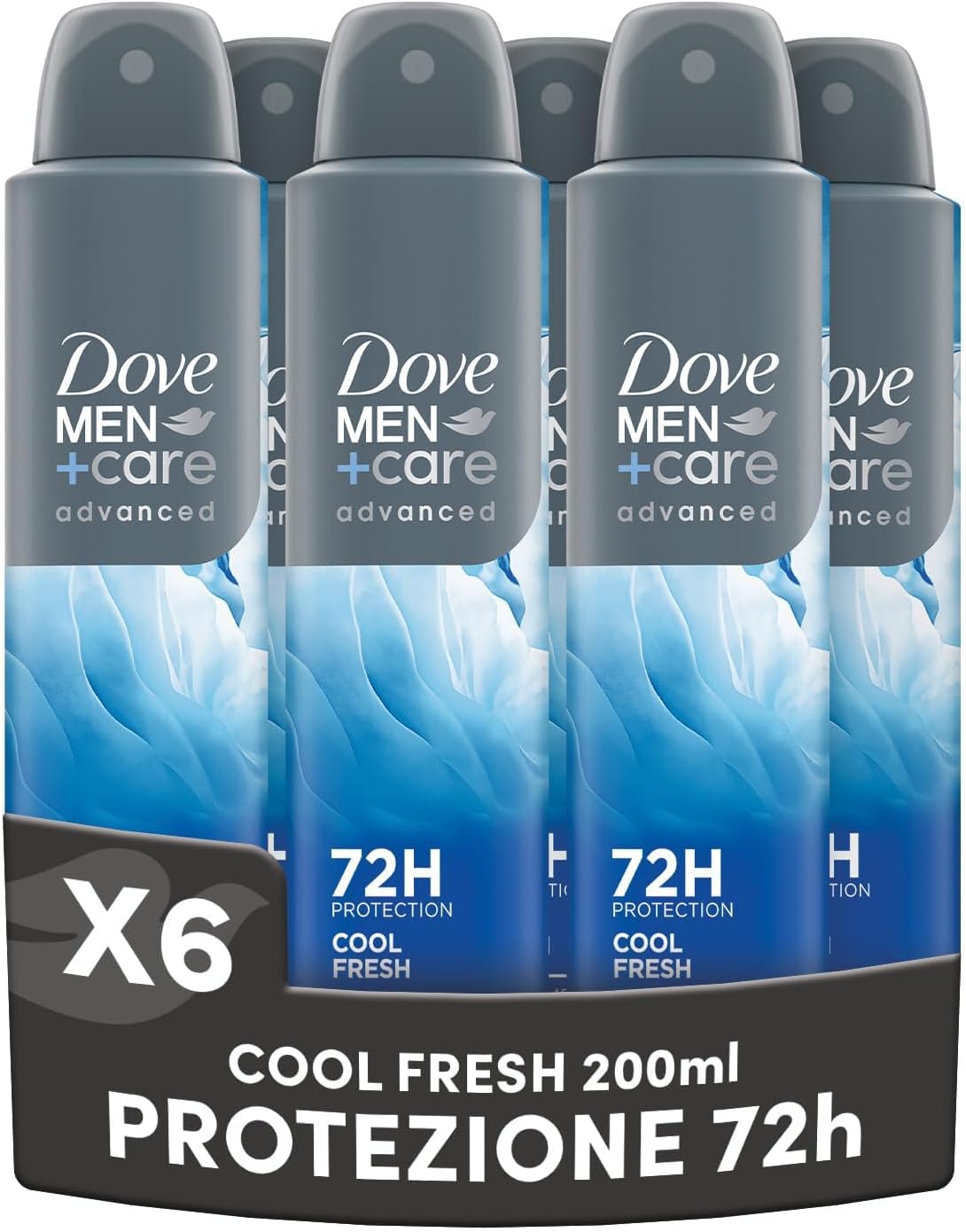 Detalle 2 de Dove Men + Care Advanced Clean Comfort Spray - Deodorante Uomo 6x200 ml