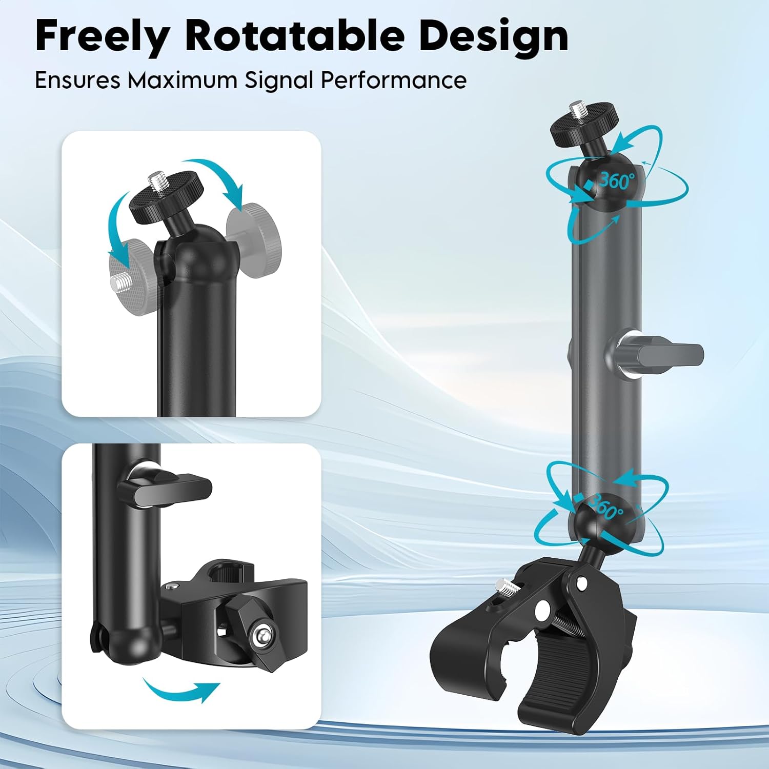 Detalle de EDUP 2025 Starlink Mini Adjustable Mount Kit – Aluminum Pole & Clamp Adapter