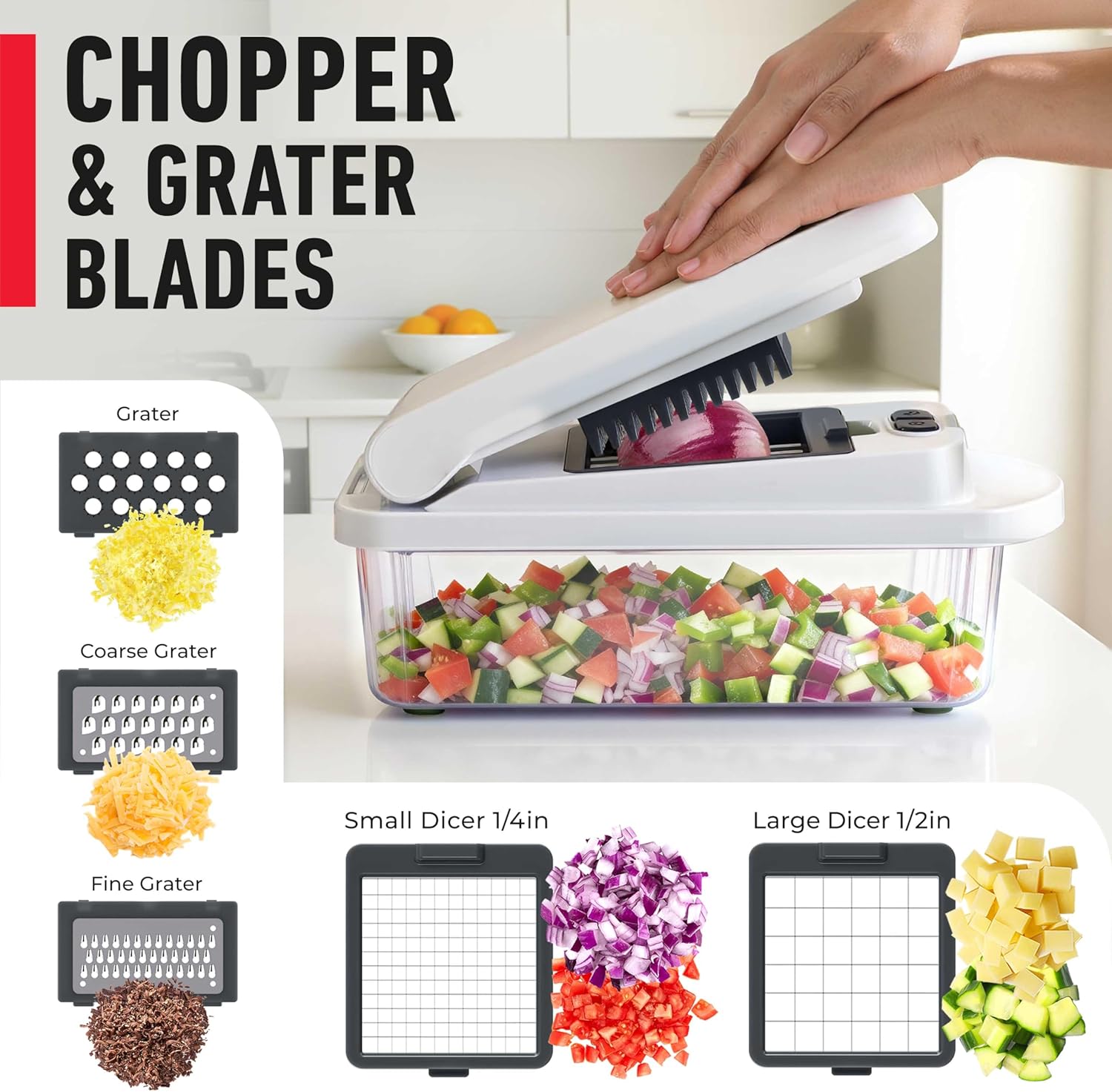 Thumbnail 4 de Mueller Pro-Series 10-in-1 Vegetable Chopper with 8 Blades 🥗