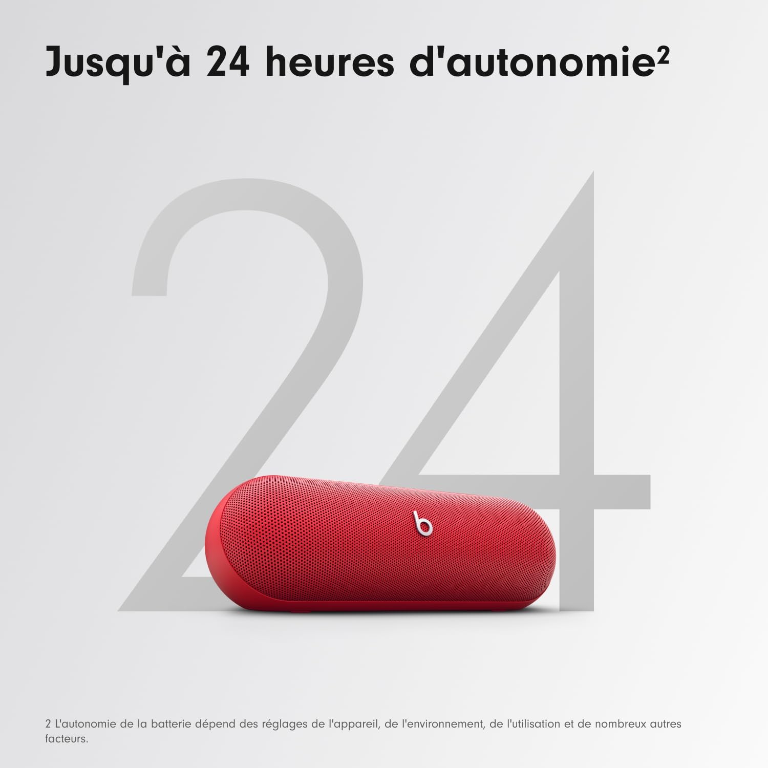 Detalle de Beats Pill – Enceinte Bluetooth sans Fil avec Recharge USB-C, IP67 et 24 h d’autonomie en rouge flamboyant