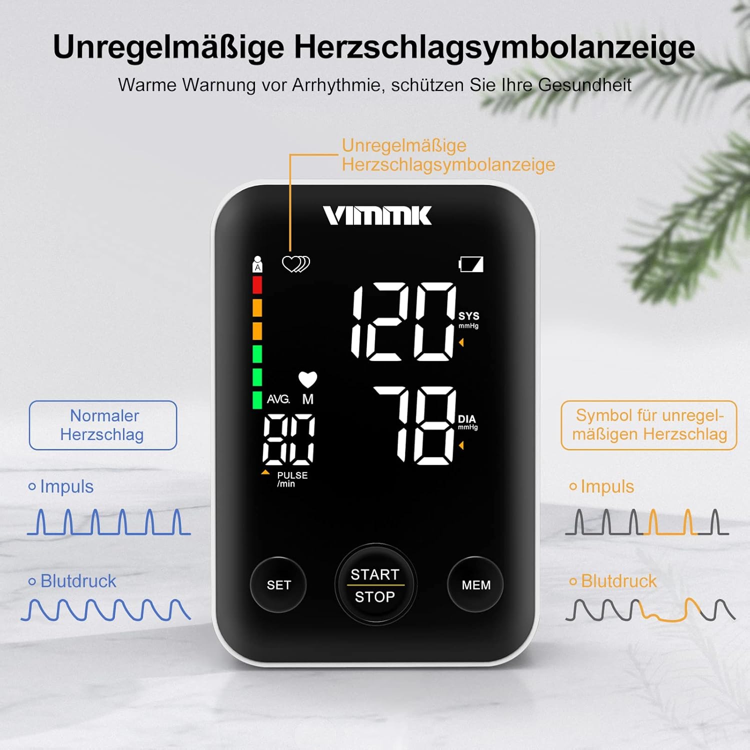 Thumbnail 6 de Vimmk Blutdruckmessgerät Oberarm Digital