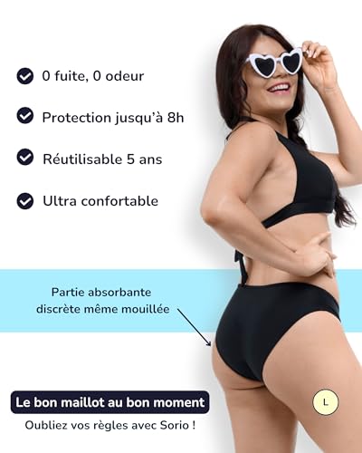 Detalle 2 de SORIO Bas de Maillot de Bain menstruel Flux Abondant – discret et confortable