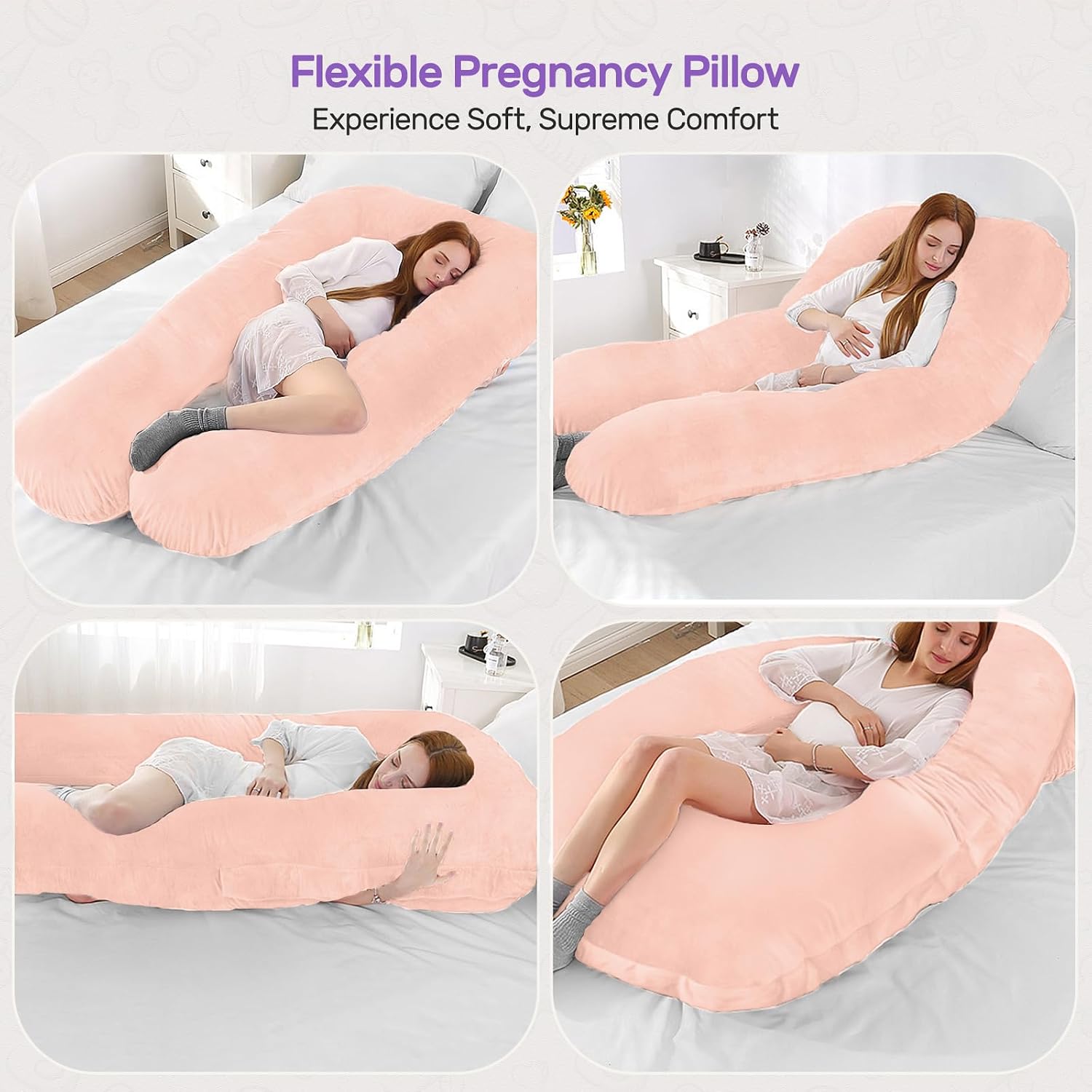 Thumbnail 6 de Nuliie NEMM002AA U-Shaped Pregnancy Pillow with Washable Velvet Cover