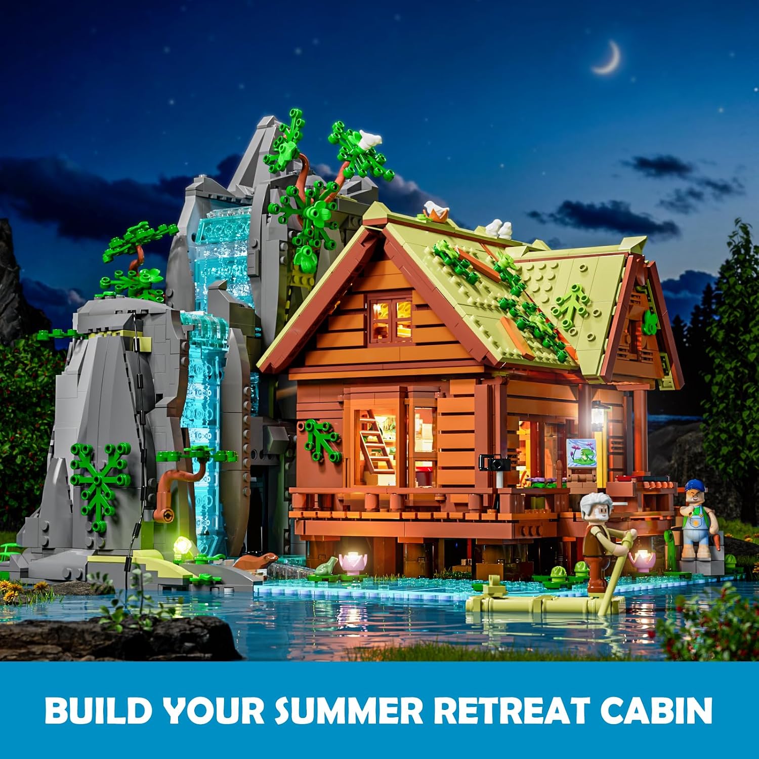 Thumbnail 4 de Lumibricks Waterfall-Cabin 2539-piece building bricks set 🧩
