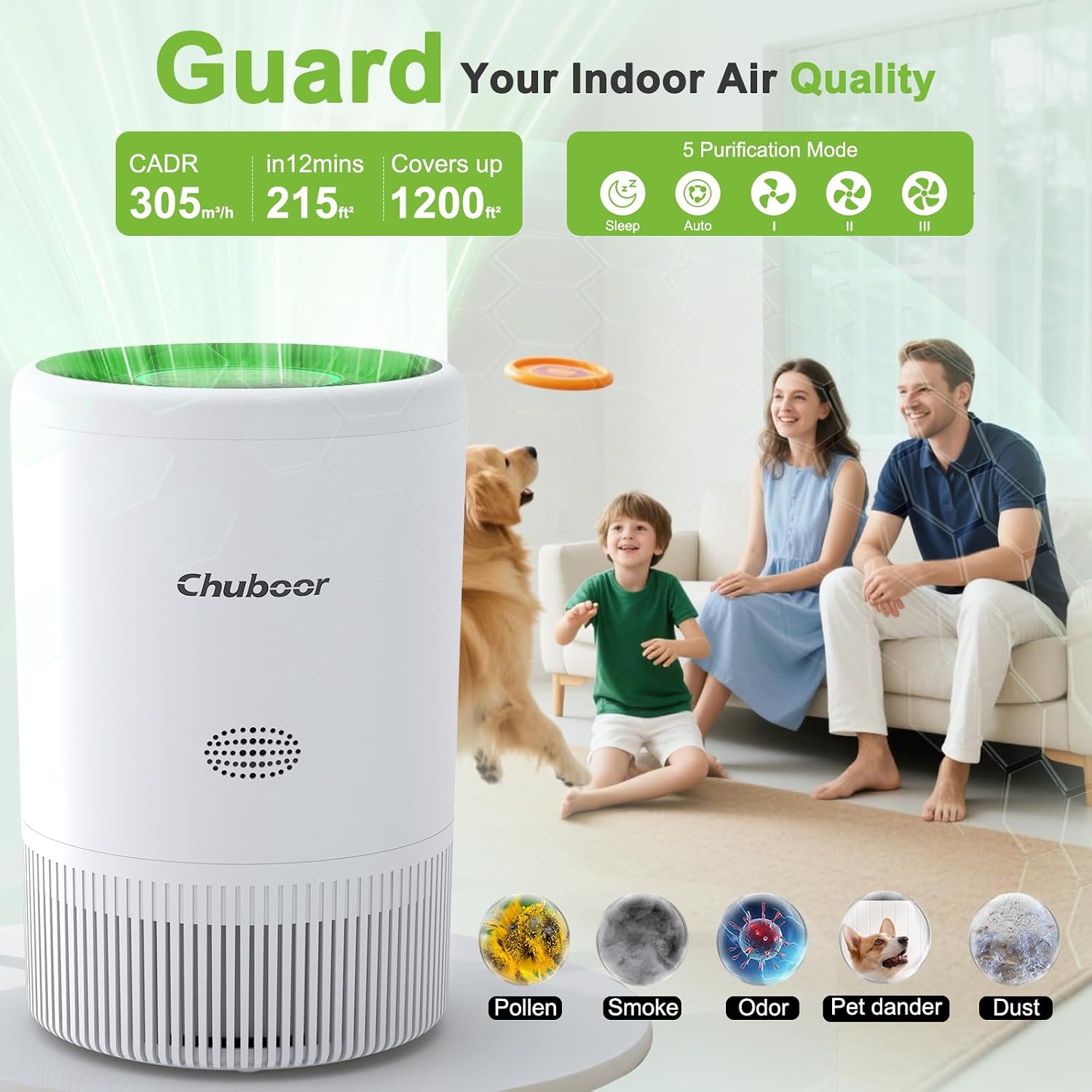 Detalle de Chuboor PJ08 Smart Air Purifier for Bedroom and Home