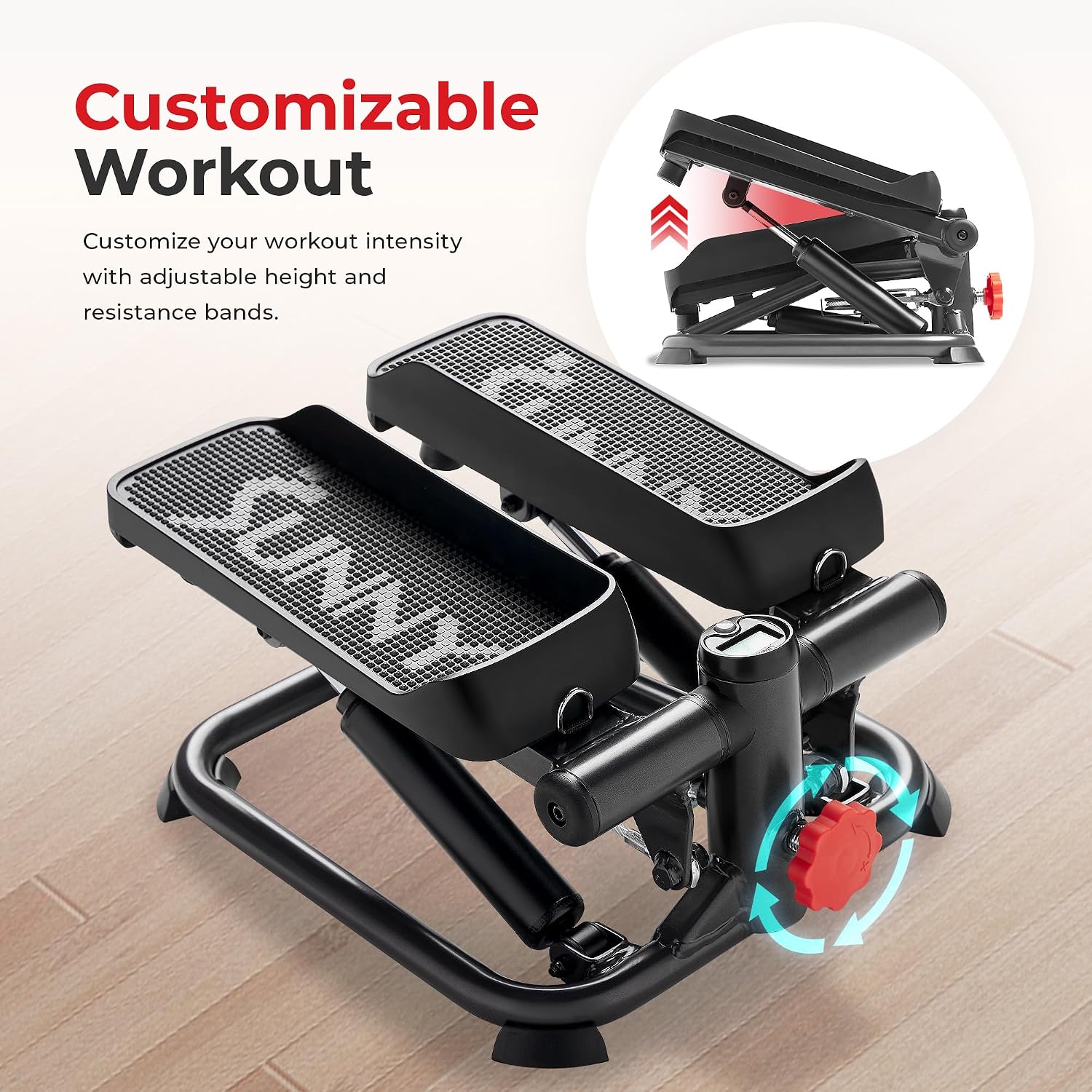 Thumbnail 4 de Sunny Health & Fitness SF-S0978SMART – skrętny mini stepper z taśmami i aplikacją