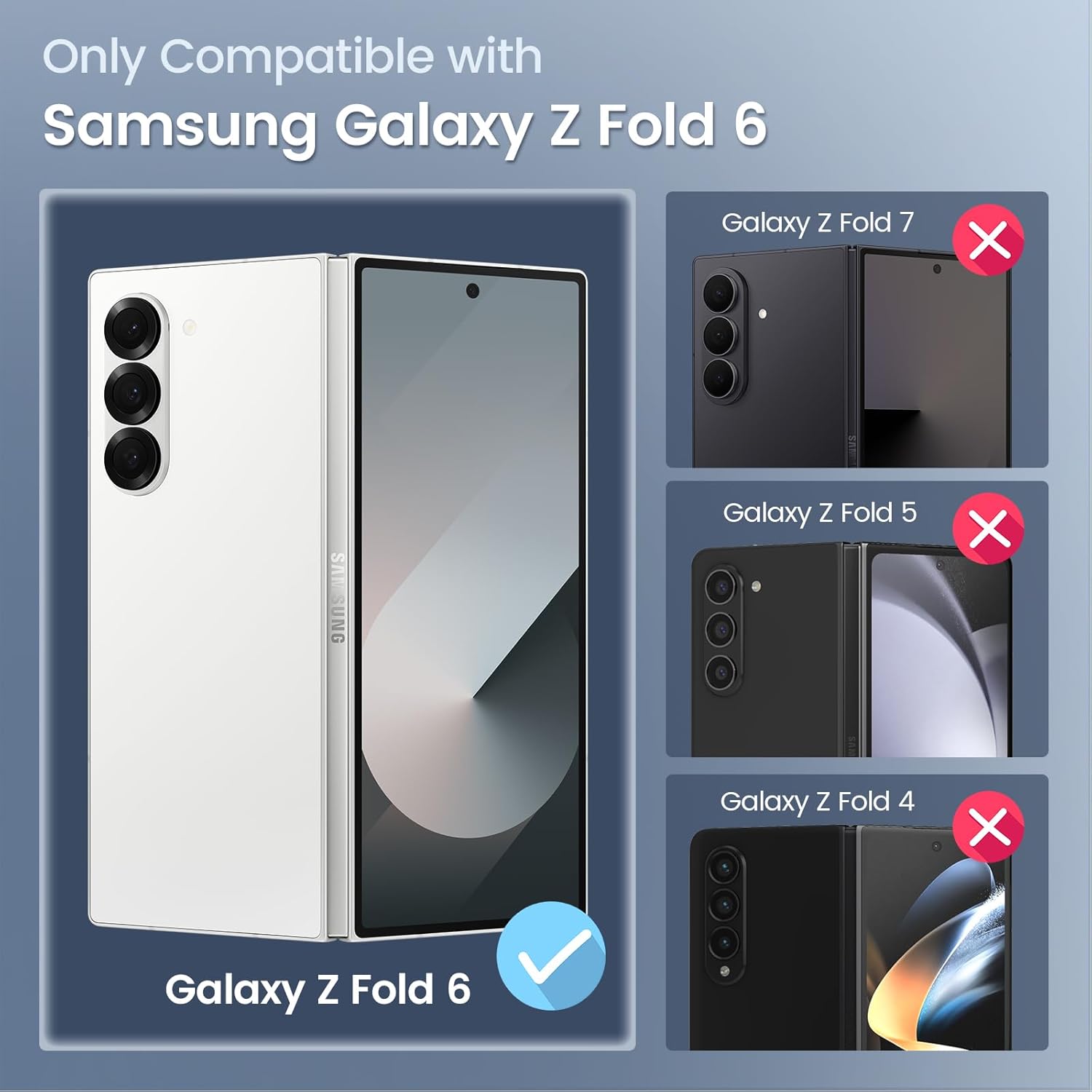 Thumbnail 1 de Maxdara for Samsung Galaxy Z Fold 6 Case with Privacy Tempered Glass Screen Protector (Red)