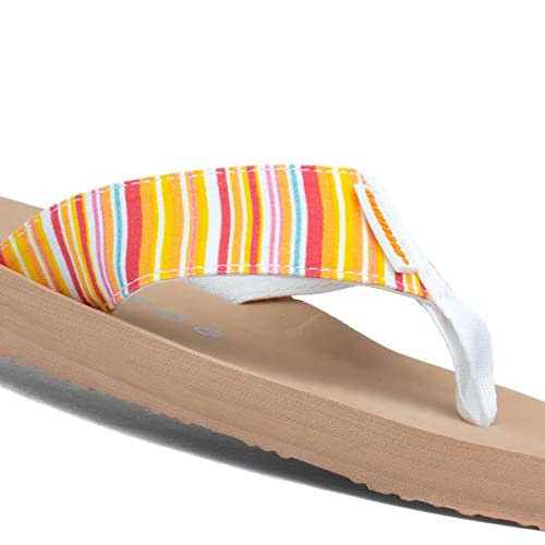 Detalle de Rocket Dog Women's Adios Flip Flops - Orange Stripe (UK 4)