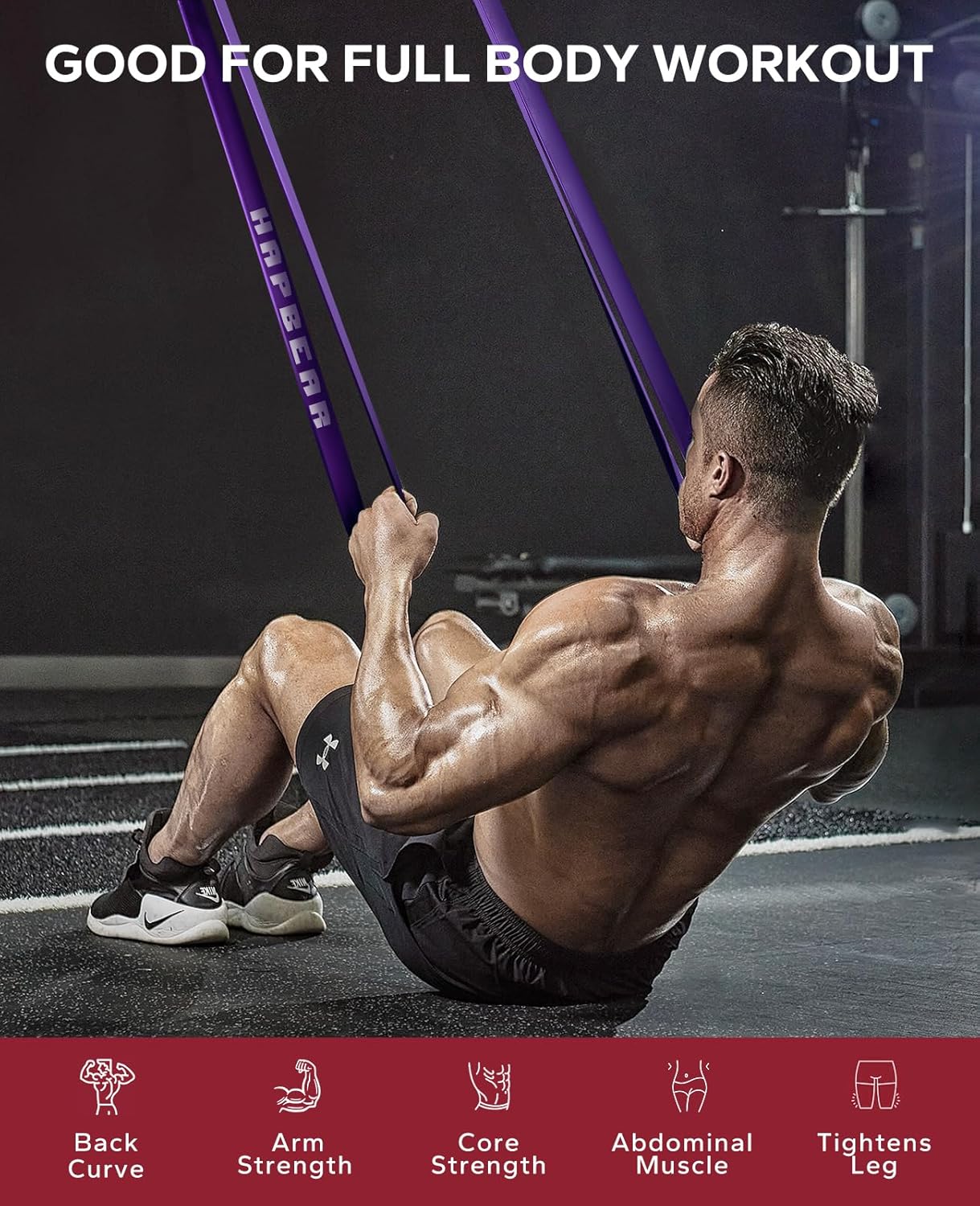 Thumbnail 4 de HAPBEAR Pull Up Assistance Bands Set of 5 - Resistance Bands for Workout